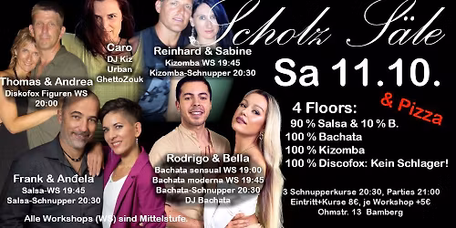 Bamberg 4-Area-Party: Salsa Bachata Kizomba Discofox 11.10.