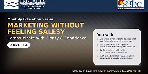 Monthly Education Series: Marketing Without Feeling Salesy: Communicate with Clarity & Confidence