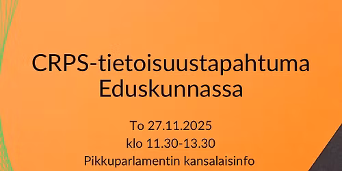 CRPS-tietoisuustapahtuma Eduskunnassa