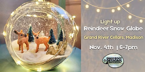 Reindeer Snow Globe at Grand River Cellars