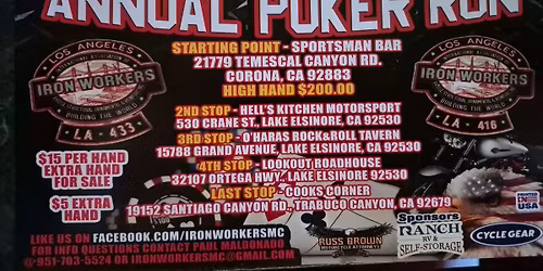 19th Annual Poker Run \u2660\ufe0f \ud83d\udd25 Hosted by Iron Workers LA 433 \ud83d\udd25