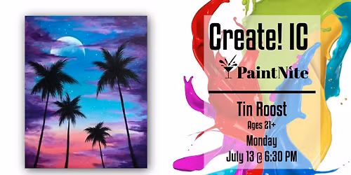 Paint Nite at Tin Roost: Vibrant Palm Sky