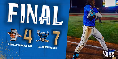 Delmarva Shorebirds at Salem RidgeYaks at Salem Memorial Ballpark - Carilion Clinic Field