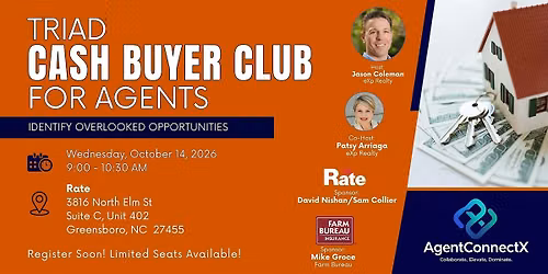 Triad Cash Buyer Club for Agents - Oct 14, 2026