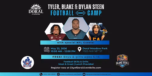 Tyler, Blake, & Dylan Steen Football Camp
