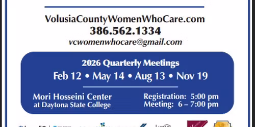 Volusia County Women Who Care 2026 Second Quarter Meeting-Join Us and Bring a Friend!!!! !!!