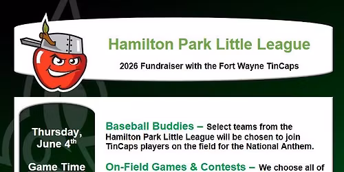 HP LL Tin Caps Fundraising Game- See details for registration link