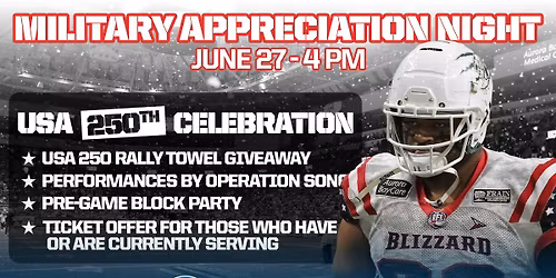 Green Bay Blizzard Military Appreciation vs the Fishers Freight