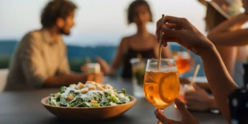 Girl Dinner on the River