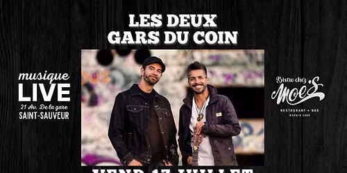 Spectacle gratuit : Les Deux Gars du Coin au Moe's de Saint-Sauveur