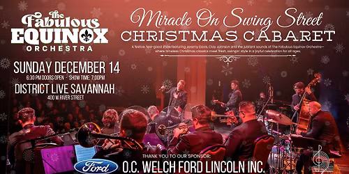 The Fabulous Equinox Orchestra presents: Miracle On Swing Street - A Christmas Cabaret