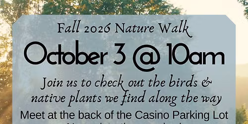 Fall 2026 Nature Walk