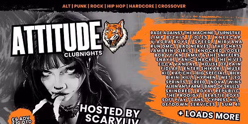 Attitude Clubnights: Launch Party! (Punk \u2718 Hardcore \u2718 Hip Hop \u2718 Nu-Metal \u2718 Crossover Alternative)