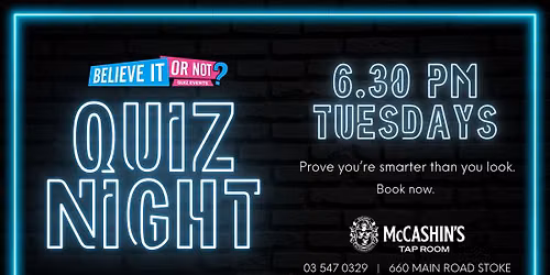Quiz Night at McCashin's Tap Room!