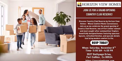 Grand Opening of Country Club Reserve by Horizon View Homes