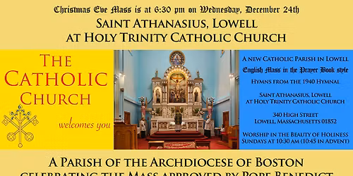 Saint Athanasius, Lowell, Christmas Eve Mass at Holy Trinity Catholic Church