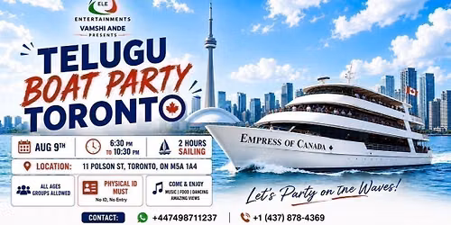 TELUGU BOAT PARTY TORONTO by ELE.ENTERTAINMENTS