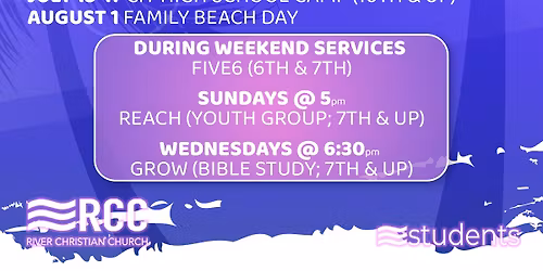 RCC Students Summer Calendar