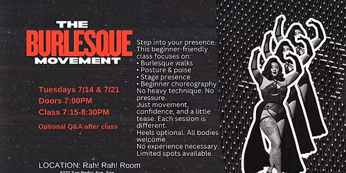 The Burlesque Movement- Live at Rah! Rah! Room