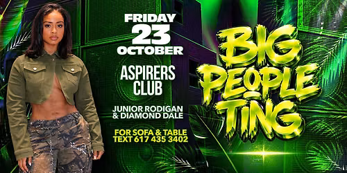 BIG PEOPLE TING: Boston's #1 Reggae Soca Oldies Party (Oct 23, 2026)