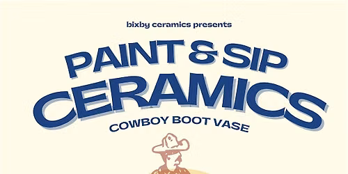 Paint and Sip Ceramics: Cowboy Boot Bud Vase