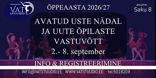 Tantsukooli V.A.T Stuudio avatud uste n\u00e4dal!