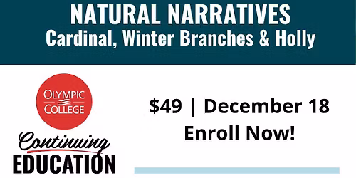 Natural Narratives: Cardinal, Winter Branches, Holly