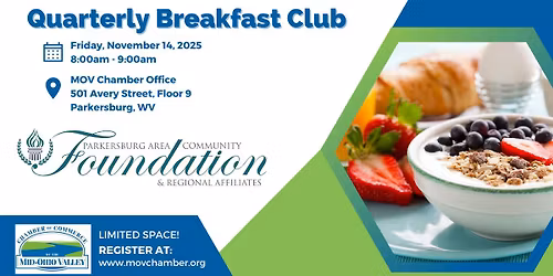 Quarterly Breakfast Club hosted by Parkersburg Area Community Foundation