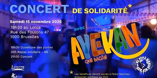Soir\u00e9e solidaire et concert d'Ayekan et de Pita au Garcia Lorca