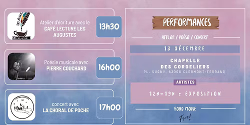 CHORALE \/ CONCERT POESIE \/ ATELIER \/ EXPOSITION COLLECTIVE