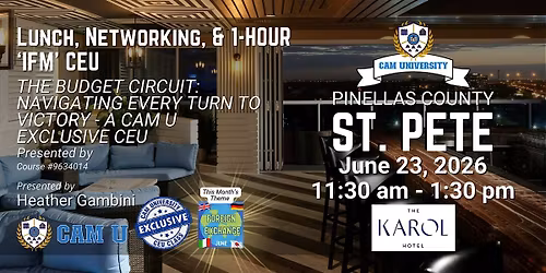 CAM U PINELLAS Free Lunch and 1-hour CEU at The Karol Hotel St. Pete