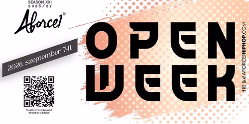 BEIRATKOZ\u00c1S: AFORCE1 DANCE OPEN WEEK - 2026. szept. 7-11. 