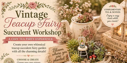 \u2728\ud83e\uded6 Vintage Teacup Fairy Garden Workshop \ud83e\uded6\u2728