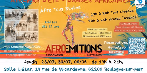 Ateliers d'Et\u00e9 - DANSES AFROS - Boulogne-sur-Mer 2026