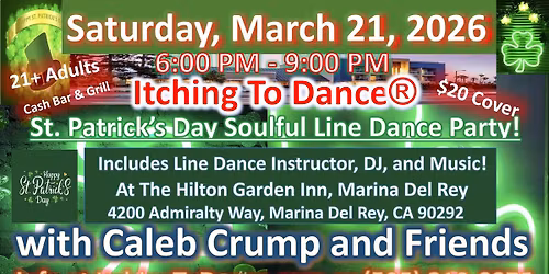 St Patricks Day Dance Party at the Hilton Garden Inn, Marina Del Rey, CA Sat., March 21, 2026 6PM-9P