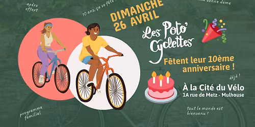 \ud83c\udf89 Les Poto\u2019Cyclettes f\u00eatent leurs 10 ans ! journ\u00e9e festive & familiale \ud83d\udeb2