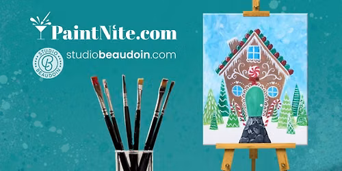 Paint Nite: Gingerbread Cookie Cottage \u2014 Sports On Tap
