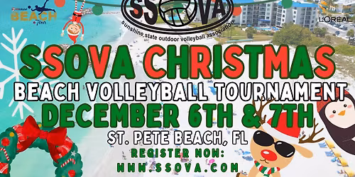 SSOVA's CHRISTMAS THEMED St. Pete Beach, Beach Volleyball Tournament