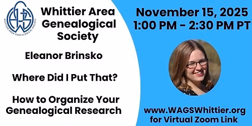 WAGS Hybrid Monthly Meeting featuring Eleanor Brinsko 