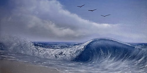 Group Painting Class - Beginner - Crashing Wave Seascape on 8-14-26 at 6pm