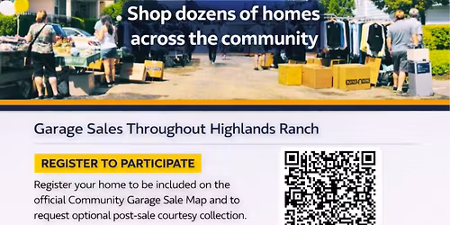 Neighborhood-Wide Garage Sale \u2013 Highlands Ranch Community \u2013 Saturday, April 11