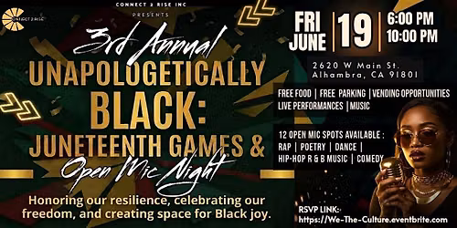 WE THE CULTURE -  JUNETEENTH GAME & OPEN MIC NIGHT