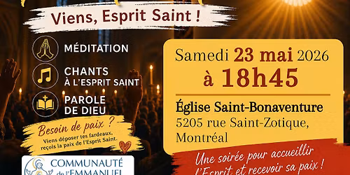 Veill\u00e9e de Pentec\u00f4te - Viens Esprit-Saint !