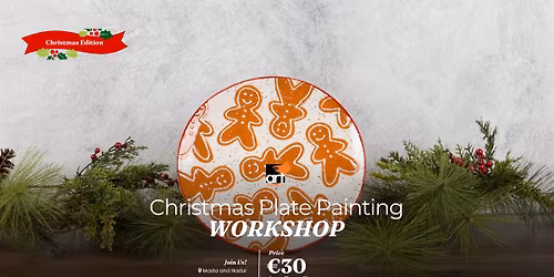 Christmas Ceramic Plate Painting Workshop - Supplies Included!