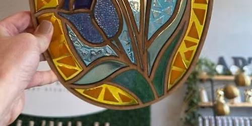 Faux Stained Glass Resin Panel - The Oval Tulip Trio Panel - Monday, June 29th | 6-8pm