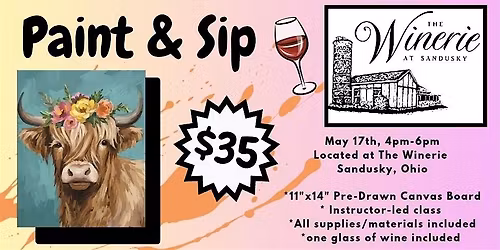 Paint & Sip - Spring into Summer Highland Cow