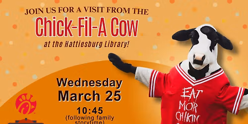 The Chick-fil-a Cow Visits the Library!