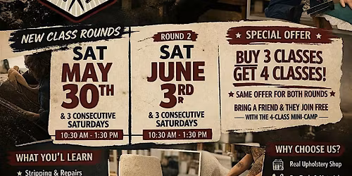 Learn upholstery in a real workshop