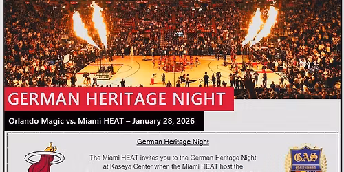 German Heritage Night at Miami Heat Arena vs Orlando Magic