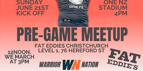 RD16 v Cowboys, Christchurch Pre-Game at Fat Eddies + Famous Hikoi to Stadium